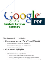 Q1 2011 Quarterly Earnings