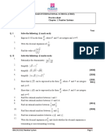 Podar International School (Cbse) Practice Sheet STD: IX Chapter: 1 Number Systems Subject: Mathematics