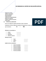 Informe Pedagogico de Remision Al Centro de Educación Especia - La Paz