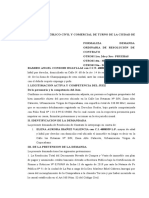 Formaliza Demanda Ordinaria de Resolución de Contrato