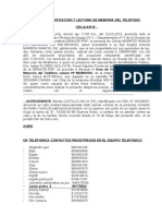 Acta de Verificacion y Lectura de Memoria Del Telefono de Angela