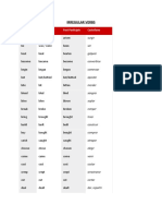 Irregular Verbs: Infinitive Simple Past Past Participle Castellano