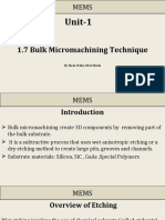 Unit-1: 1.7 Bulk Micromachining Technique