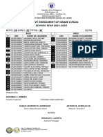 Tentaive Enrolment of Grade 6