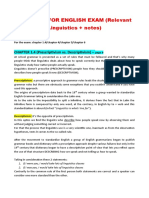 Summary For English Exam (Relevant Linguistics + Notes) : CHAPTER 1.4 (Prescriptivism vs. Descriptivism)