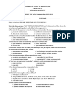 DIAGNOSTIC TEST in Oral Communication (2021-2022) : Major Instructions: Read and Understand Each Item Carefully