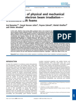 Improvements of Physical and Mechanical Properties of Electron Beam Irradiation-Crosslinked EVA Foams