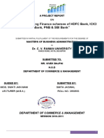 Analysis of Housing Finance Schemes of HDFC Bank, ICICI Bank, PNB & SBI Bank