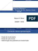 Aula 2c - Maquinas I - Transformadores - Ensaio CA e CC