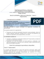 Guia de Actividades y Rúbrica de Evaluación - Tarea 2 - Trigonometría