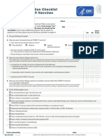 Pre Vaccination Screening Form