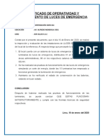 Certificado de Detector de Humo y Luces de Emergencia