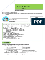 Printed Activity Sheets QI Grade 10 - Mathematics Weeks 1 & 2