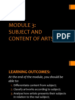 MODULE 3 - Subject & Content of Arts