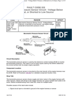 Fault Code 222 Barometric Pressure Sensor Circuit - Voltage Below Normal, or Shorted To Low Source