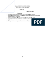 Paradise Education Centre English Language 2-Test Form Vi Time 3hours Date 31/03/2021 Instructions