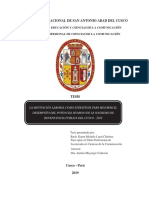 Inteligencia Emocional y Su Influencia en El Desempeño Laboral Del Personal Administrativo de La Sociedad de Beneficencia Pública Del Cusco