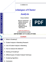 Techniques of Cluster Analysis: A Seminar On