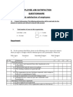 Questionnaire On Job Satisfaction