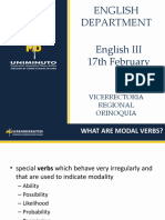 English Department English III 17th February: Vicerrectoria Regional Orinoquia