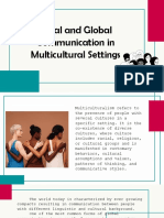 Local and Global Communication in Multicultural Settings