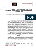 O Conflito Entre A Coisa Julgada Tributária e Os Efeitos Do Controle de Constitucionalidade Concentrado