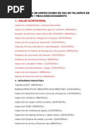 Cronograma de Inspecciones de Ssa de Taladros de Perforación y Reacondicionamiento