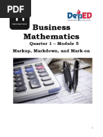 Business Mathematics: Quarter 1 - Module 5 Markup, Markdown, and Mark-On