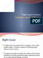 Long Term Source of Finance: Right Issue of Shares