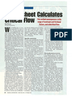 Spreadsheet Calculates Critical Flow