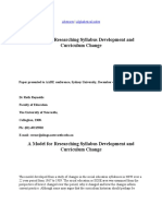 A Model For Researching Syllabus Development and Curriculum Change