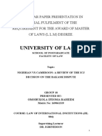 Nigeria vs. Cameroon A Review of The Icj Decision On The Bakassi Dispute Group 18