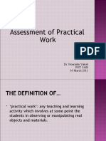 Assessment of Practical Work: Dr. Nooraida Yakob PGT 316E 30 March 2011