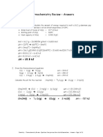 Thermochemistry Review - Answers: CH OH (L) + / O (G) Î Co (G) + 2 H O (L) H - 727 KJ