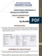 Unit 3 Gastrointestinal Disorders P3 Nausea and Vormiting