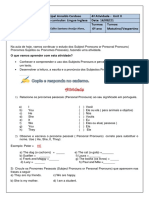 4 Atividade Unit Ii - 6º Ano 16-08-21