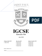 Cuadernillo Igcse Matematica - Saint Paul 2020