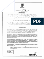 Decreto 379 de 2021 Parqueo Vía Pública Bogotá