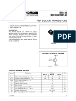 BD136 BD138/BD140: PNP Silicon Transistors