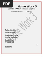 Home Work 3: COURSE NAME: Computer Graphics Course Code: Cse455