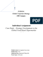 Individual Assignment: Case Study - Strategy Development in The Global Food Retail Supermarket Industry