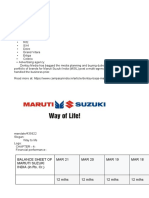 Balance Sheet of Maruti Suzuki INDIA (In Rs. CR.) MAR 21 MAR 20 MAR 19 MAR 18