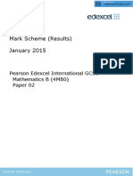 Mark Scheme (Results) January 2015: Pearson Edexcel International GCSE Mathematics B (4MB0) Paper 02