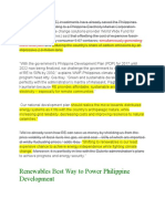 Renewables Best Way To Power Philippine Development: Simultaneously Generating More Local Jobs