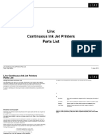 Linx Continuous Ink Jet Printers Parts List Parts Only Edition 11 June 2013