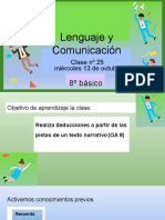 Clase 25 - 8avo - Lenguaje Miércoles 13 de Octubre Grupo 2