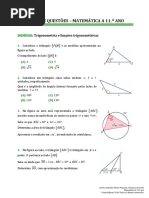 Banco Questoes 11 Ano 1 - Trigonometria e Geometria