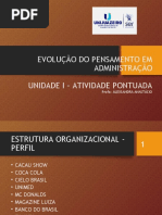 AULA 3 - Organização e Estrutura Organizacional - ATIVIDADE PONTUADA