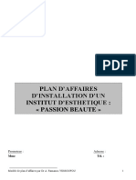 Plan D'affaire Institut de Beauté