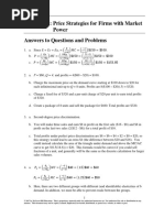 Chapter 11: Price Strategies For Firms With Market Power Answers To Questions and Problems